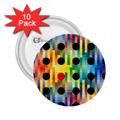 Watermark Circles Squares Polka Dots Rainbow Plaid 2 25  Buttons (10 Pack) 