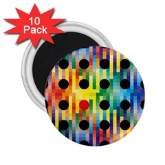 Watermark Circles Squares Polka Dots Rainbow Plaid 2 25  Magnets (10 Pack) 