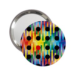 Watermark Circles Squares Polka Dots Rainbow Plaid 2 25  Handbag Mirrors