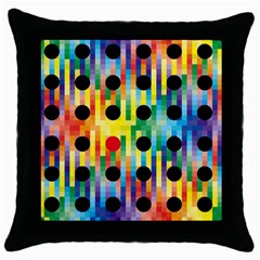 Watermark Circles Squares Polka Dots Rainbow Plaid Throw Pillow Case (black)