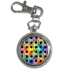 Watermark Circles Squares Polka Dots Rainbow Plaid Key Chain Watches by Mariart