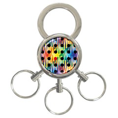 Watermark Circles Squares Polka Dots Rainbow Plaid 3-ring Key Chains