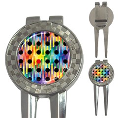 Watermark Circles Squares Polka Dots Rainbow Plaid 3-in-1 Golf Divots by Mariart