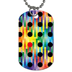 Watermark Circles Squares Polka Dots Rainbow Plaid Dog Tag (one Side)