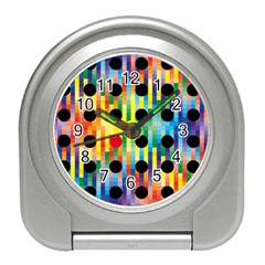 Watermark Circles Squares Polka Dots Rainbow Plaid Travel Alarm Clocks by Mariart