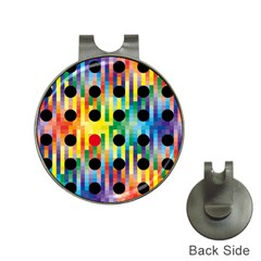 Watermark Circles Squares Polka Dots Rainbow Plaid Hat Clips With Golf Markers by Mariart