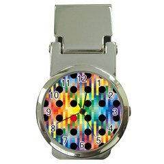 Watermark Circles Squares Polka Dots Rainbow Plaid Money Clip Watches by Mariart