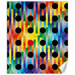 Watermark Circles Squares Polka Dots Rainbow Plaid Canvas 8  X 10  by Mariart