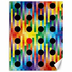 Watermark Circles Squares Polka Dots Rainbow Plaid Canvas 12  X 16   by Mariart