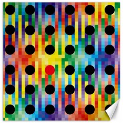 Watermark Circles Squares Polka Dots Rainbow Plaid Canvas 20  X 20   by Mariart