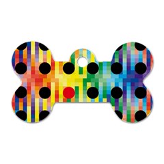 Watermark Circles Squares Polka Dots Rainbow Plaid Dog Tag Bone (one Side)