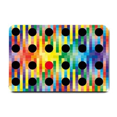 Watermark Circles Squares Polka Dots Rainbow Plaid Small Doormat  by Mariart