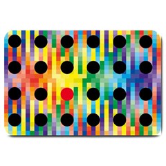 Watermark Circles Squares Polka Dots Rainbow Plaid Large Doormat 