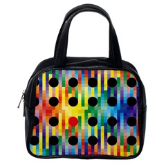 Watermark Circles Squares Polka Dots Rainbow Plaid Classic Handbags (one Side) by Mariart