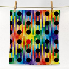 Watermark Circles Squares Polka Dots Rainbow Plaid Face Towel by Mariart