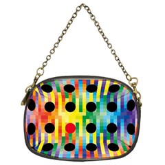 Watermark Circles Squares Polka Dots Rainbow Plaid Chain Purses (two Sides) 