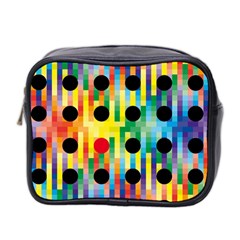 Watermark Circles Squares Polka Dots Rainbow Plaid Mini Toiletries Bag 2-side