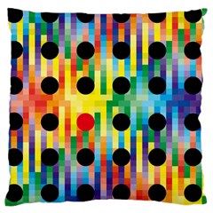 Watermark Circles Squares Polka Dots Rainbow Plaid Large Cushion Case (two Sides) by Mariart