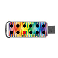 Watermark Circles Squares Polka Dots Rainbow Plaid Portable Usb Flash (two Sides)