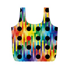 Watermark Circles Squares Polka Dots Rainbow Plaid Full Print Recycle Bags (m)  by Mariart