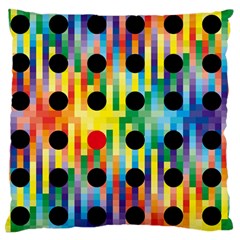 Watermark Circles Squares Polka Dots Rainbow Plaid Large Flano Cushion Case (two Sides) by Mariart