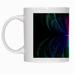 Anodized Rainbow Eyes And Metallic Fractal Flares White Mugs by jayaprime