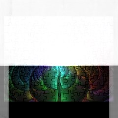 Anodized Rainbow Eyes And Metallic Fractal Flares Rectangular Jigsaw Puzzl