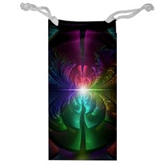 Anodized Rainbow Eyes And Metallic Fractal Flares Jewelry Bag