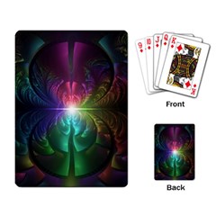 Anodized Rainbow Eyes And Metallic Fractal Flares Playing Card