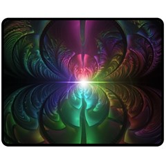 Anodized Rainbow Eyes And Metallic Fractal Flares Double Sided Fleece Blanket (medium) 