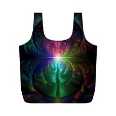 Anodized Rainbow Eyes And Metallic Fractal Flares Full Print Recycle Bags (m)  by jayaprime