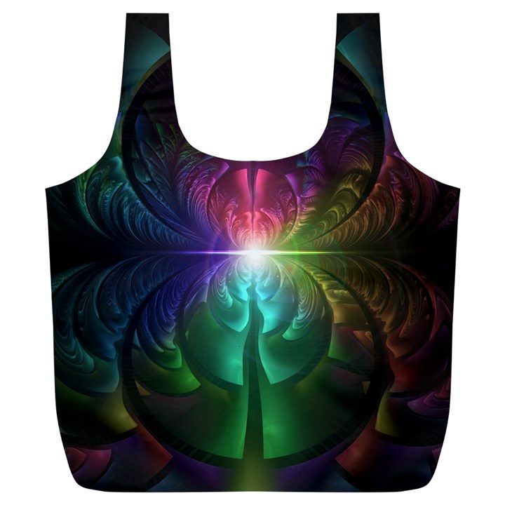 Anodized Rainbow Eyes And Metallic Fractal Flares Full Print Recycle Bags (L) 