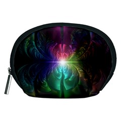 Anodized Rainbow Eyes And Metallic Fractal Flares Accessory Pouches (medium) 