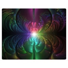 Anodized Rainbow Eyes And Metallic Fractal Flares Double Sided Flano Blanket (medium) 