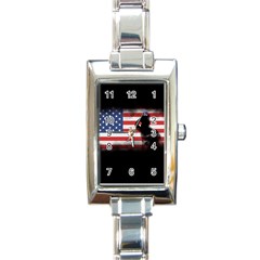 Honor Our Heroes On Memorial Day Rectangle Italian Charm Watch by Catifornia