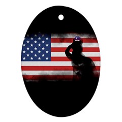 Honor Our Heroes On Memorial Day Ornament (oval) by Catifornia