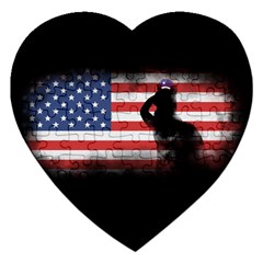 Honor Our Heroes On Memorial Day Jigsaw Puzzle (heart) by Catifornia