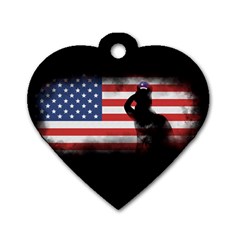 Honor Our Heroes On Memorial Day Dog Tag Heart (two Sides) by Catifornia