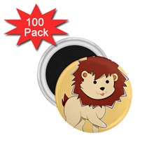 Happy Cartoon Baby Lion 1 75  Magnets (100 Pack)  by Catifornia