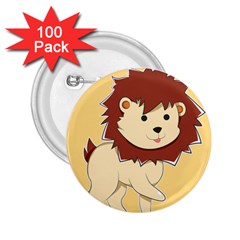 Happy Cartoon Baby Lion 2 25  Buttons (100 Pack)  by Catifornia