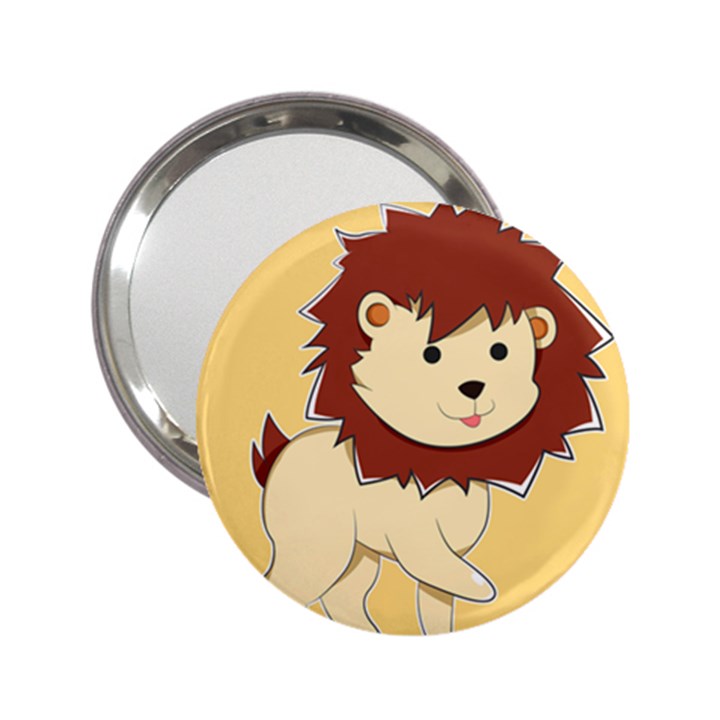 Happy Cartoon Baby Lion 2.25  Handbag Mirrors