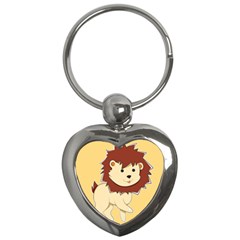 Happy Cartoon Baby Lion Key Chains (heart)  by Catifornia