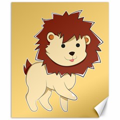 Happy Cartoon Baby Lion Canvas 8  X 10  by Catifornia