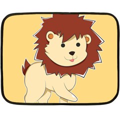 Happy Cartoon Baby Lion Fleece Blanket (mini) by Catifornia