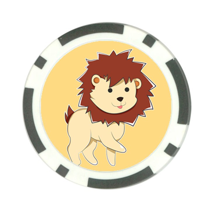 Happy Cartoon Baby Lion Poker Chip Card Guard (10 pack)