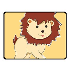 Happy Cartoon Baby Lion Fleece Blanket (small)