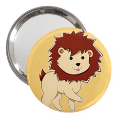 Happy Cartoon Baby Lion 3  Handbag Mirrors by Catifornia