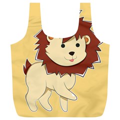 Happy Cartoon Baby Lion Full Print Recycle Bags (l)  by Catifornia