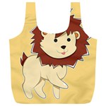 Happy Cartoon Baby Lion Full Print Recycle Bags (L)  Front