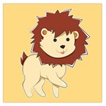 Happy Cartoon Baby Lion Large Satin Scarf (Square) Front